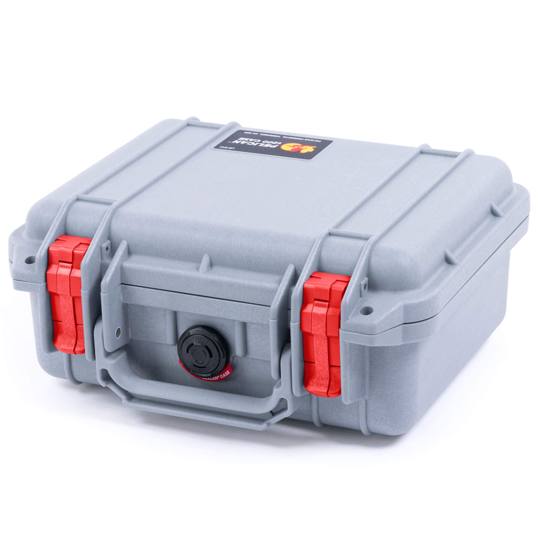 Pelican 1200 Protective Case - Silver & Red with Foam Insert | Waterproof, Shockproof Hard Case for Cameras, Drones, Tools | Outdoor, Travel, Adventure Equipment Storage