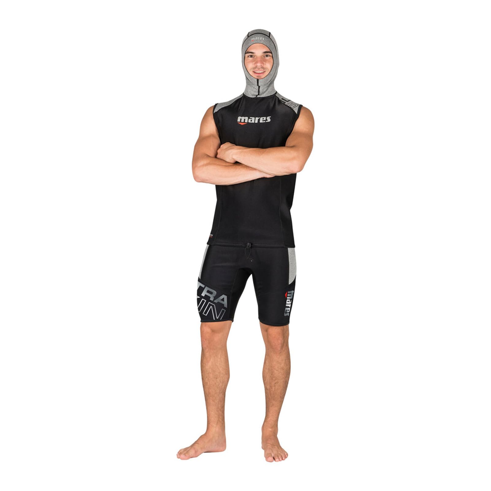Mares Men's Ultra Skin Sleeveless Hooded Wetsuit Top - UPF 50+ Thermal Protection for Scuba Diving, Snorkeling & Water Sports - Perfect Under Dry Suits & Wetsuits