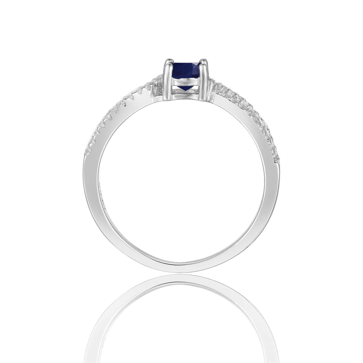 Blue Sapphire Solitaire Engagement Ring for Women - 14K White Gold Wedding Band, Perfect for Proposals, Anniversaries & Special Occasions