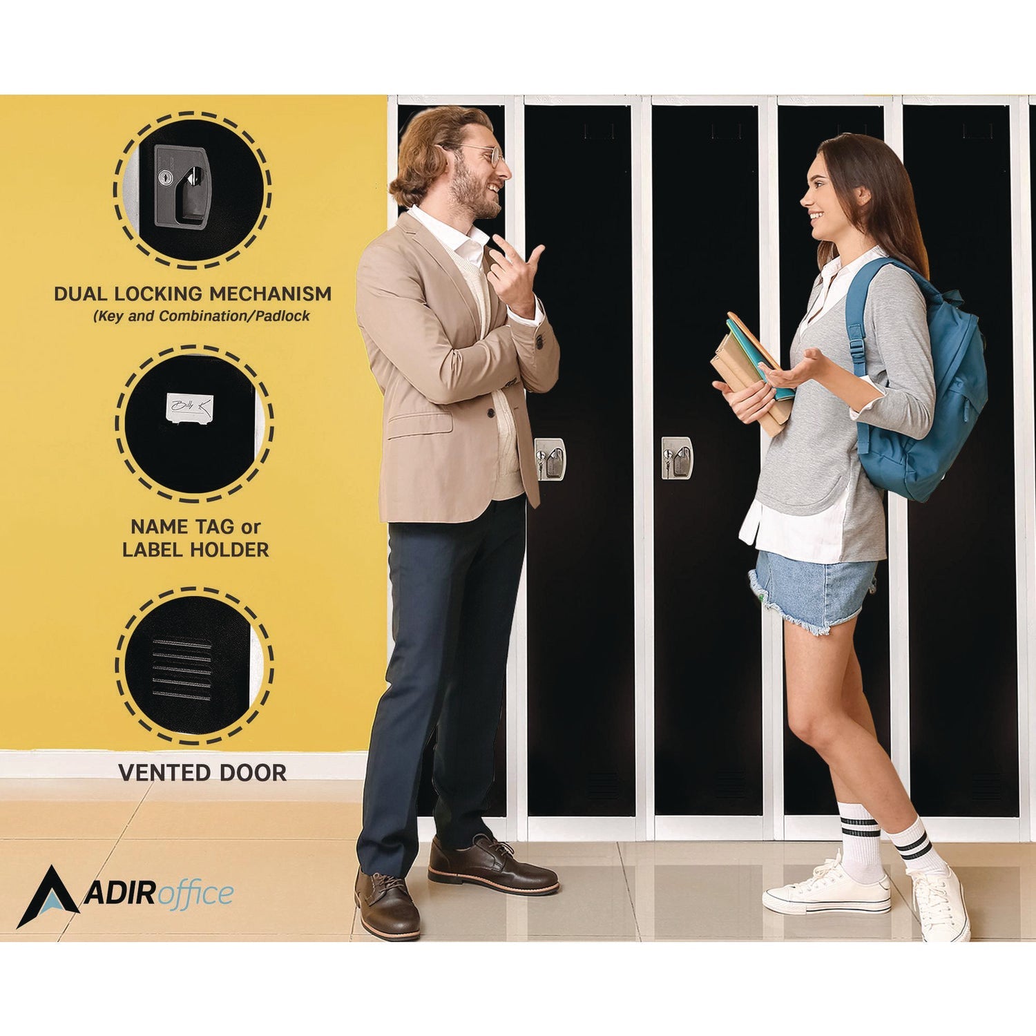 Steel Storage Locker with 1 Compartment - 12x12x72 Inches, Black - Heavy Duty Metal Cabinet for Office, School, Gym & Warehouse Organization