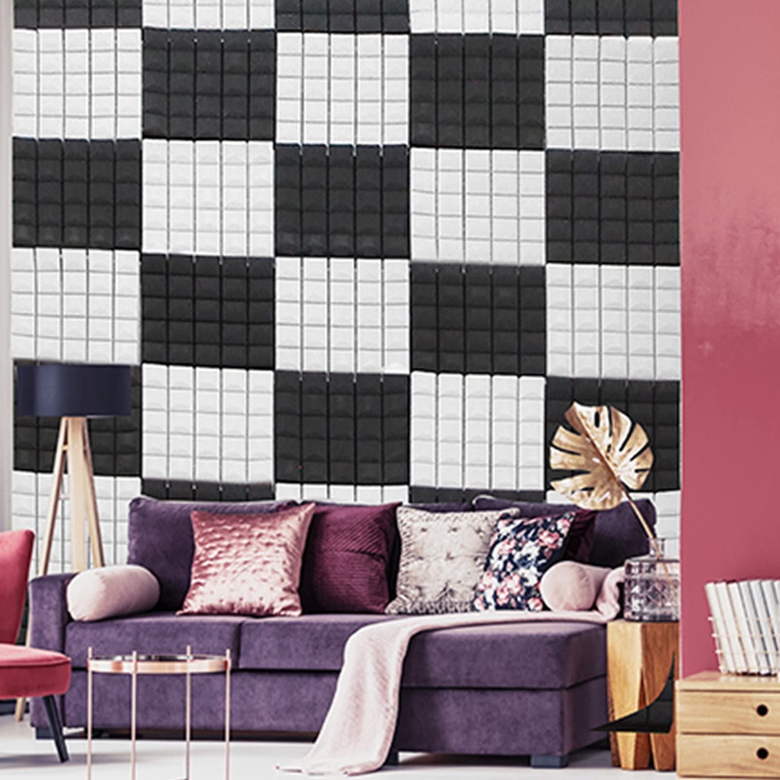 Self-Adhesive Acoustic Foam Panels - Soundproof Wall Panels for DIY Home Studio Treatment, Decorative Wall Stickers (10 Pack) - Perfect for Music Rooms, Podcast Studios & Noise Reduction