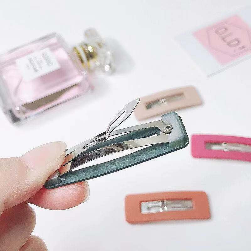 REhair 10 Pack Acrylic Metal Snap Hair Clips for Women & Girls - Matte Hair Barrettes & Fashion Hairpins for Teens (Hollow Rectangular Design) - Perfect for School, Work, Parties & Everyday Styling