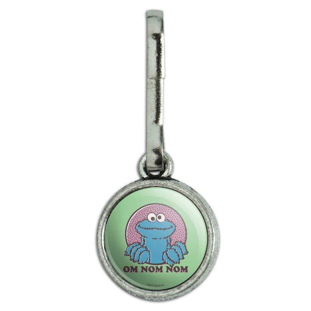 Vintage Sesame Street Cookie Monster Om Nom Nom Charm - Cute Zipper Pull for Backpacks, Purses & Suitcases | Fun Accessory for Kids & Fans