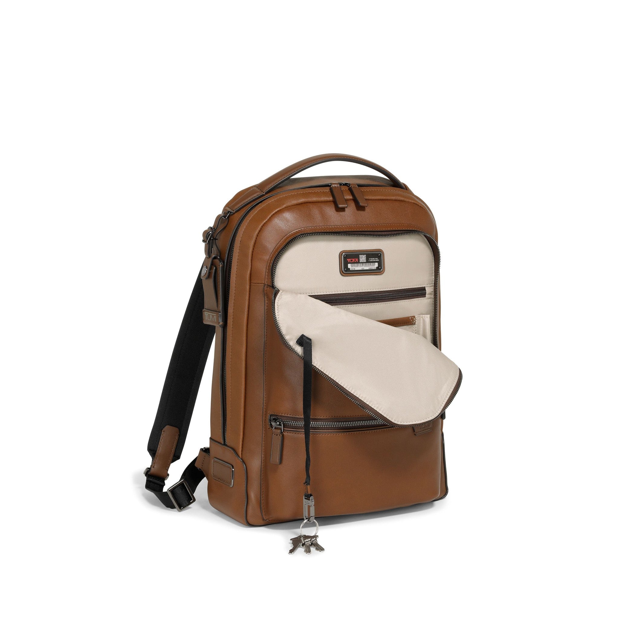 TUMI Harrison Bradner Genuine Leather Laptop Backpack for Men - Stylish Business Travel & Commuter Backpack with USB Charging Port