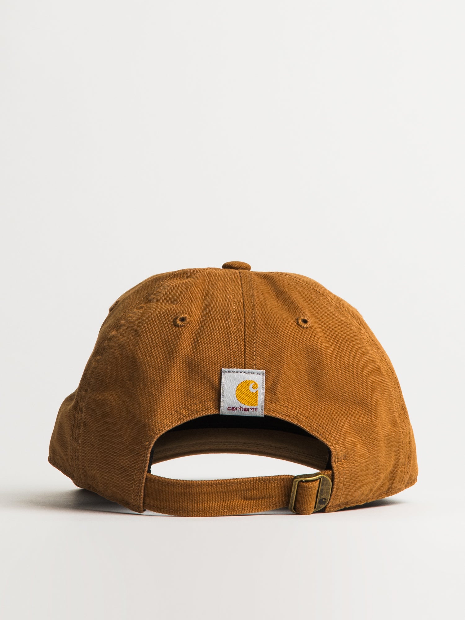 Carhartt Canvas Script Cap - Brown Adjustable Dad Hat for Men & Women - Perfect for Outdoor Work, Hiking & Casual Wear