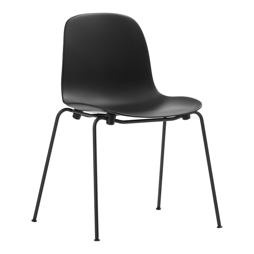 Modern Form Side Chair with Sturdy Metal Legs - Stackable Dining Chair for Kitchen, Restaurant & Office Use