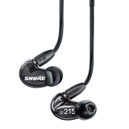 Shure SE215-K Sound Isolating Earphones with Single Dynamic MicroDriver - Professional Studio & Stage Monitoring, Travel Noise Cancelling Headphones for Musicians, DJs & Audiophiles