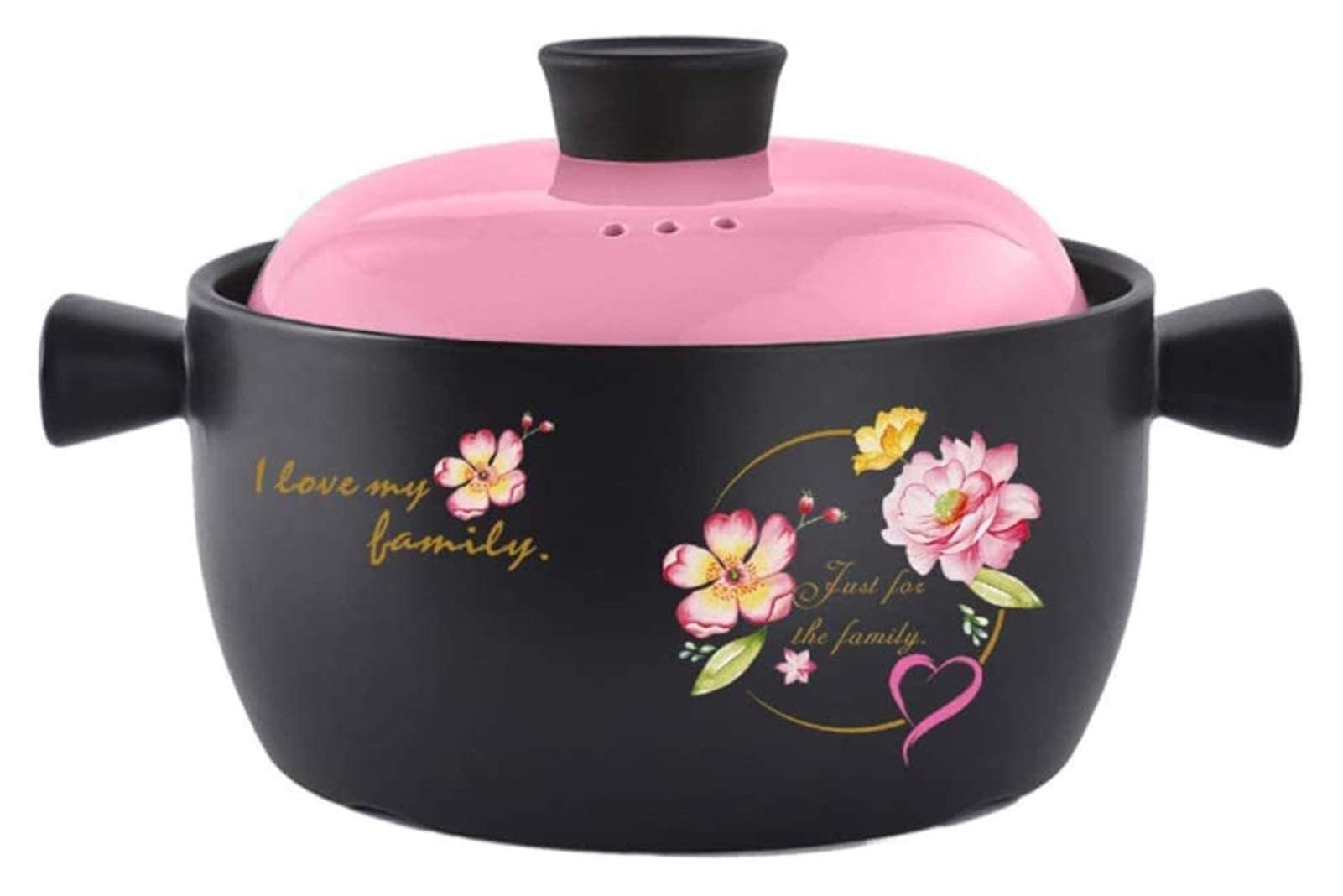 3L Heat-Resistant Ceramic Casserole Pot with Lid & Handle - Non-Stick Clay Cooking Pot for Slow Cooking, Braising, Bibimbap & Soup | Perfect for Stovetop, Oven & Serving Dishes