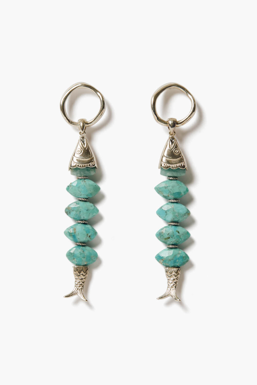 Turquoise Orris Earrings for Women - Handmade Boho Dangle Earrings for Casual Wear & Party Accessories