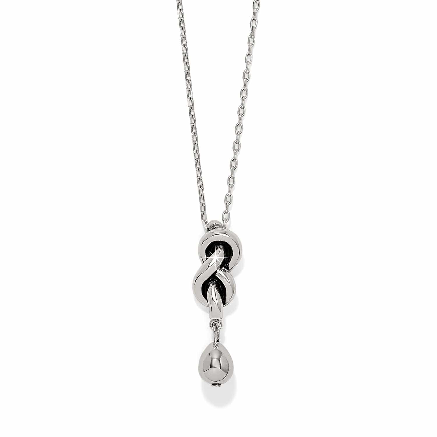 Interlok Single Knot Drop Necklace - Elegant Sterling Silver Pendant for Women | Perfect for Valentine's Day, Anniversary & Everyday Wear
