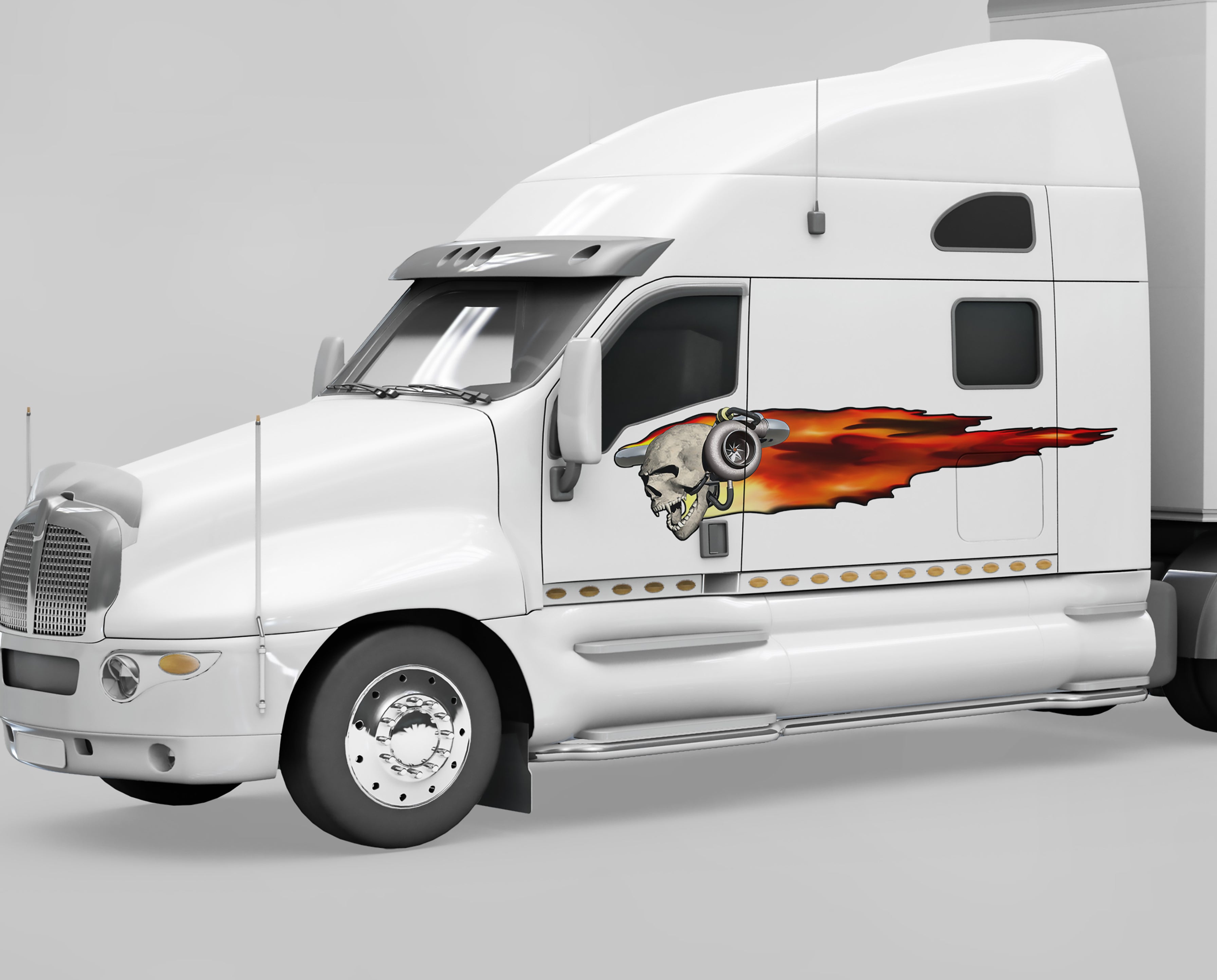 Fire Flames Racing Skull Vinyl Decals for Cars, Trucks & Semi Trailers - High-Quality Automotive Stickers for Custom Vehicle Graphics
