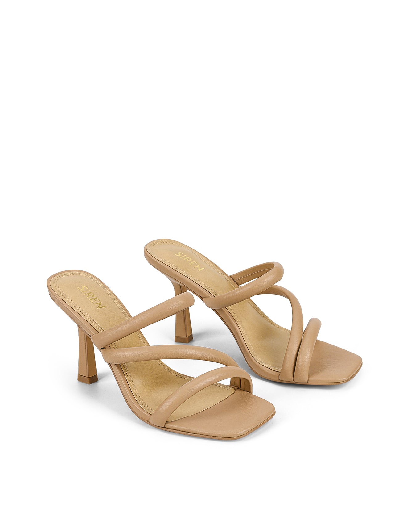 Spence Women's Almond Leather Heeled Sandals - Comfortable Dressy Sandals for Weddings, Parties & Summer Outfits