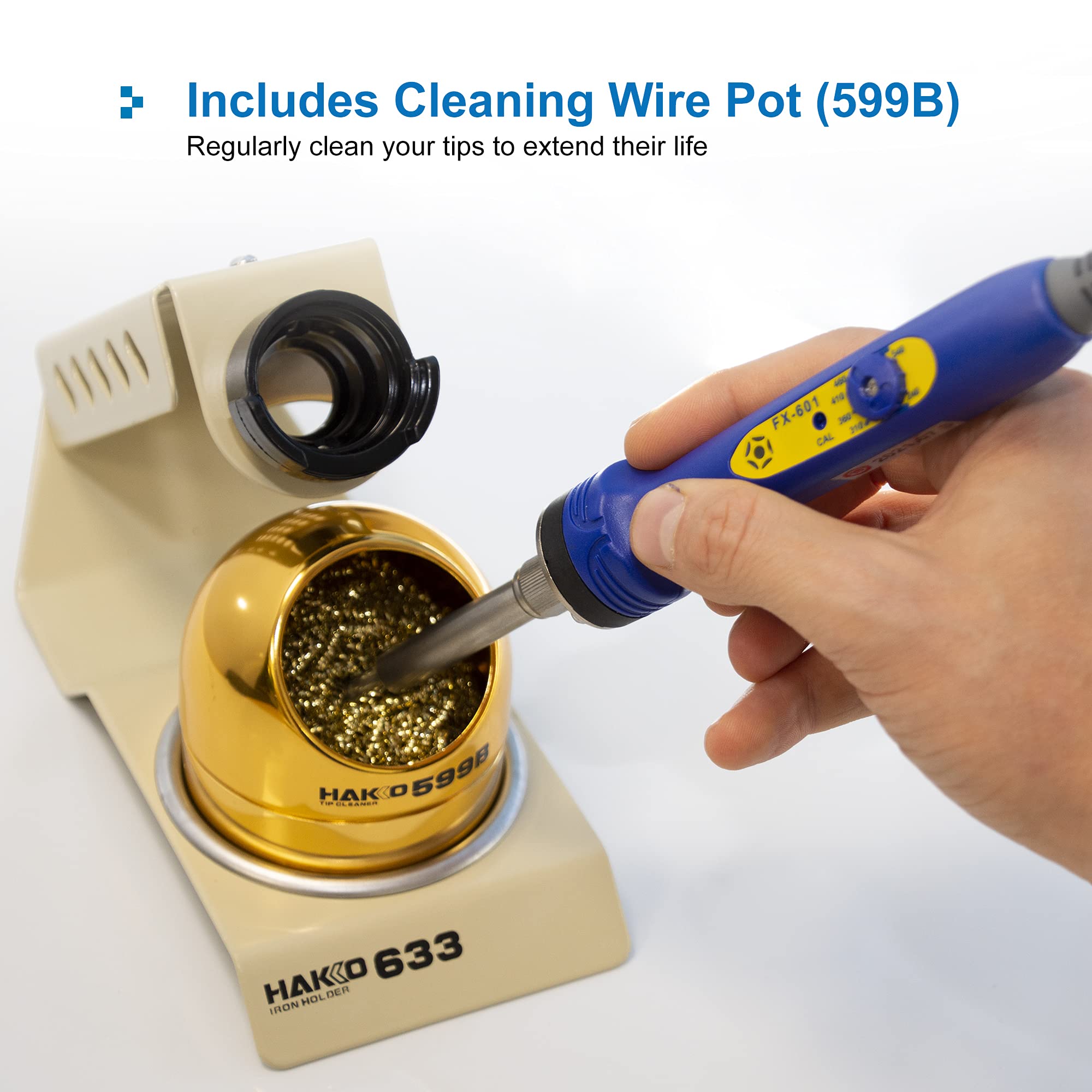 Hakko 633-01 White Soldering Iron Stand Holder - Heat Resistant & Stable Base for Soldering Stations, DIY Electronics Repair, Jewelry Making, and PCB Work