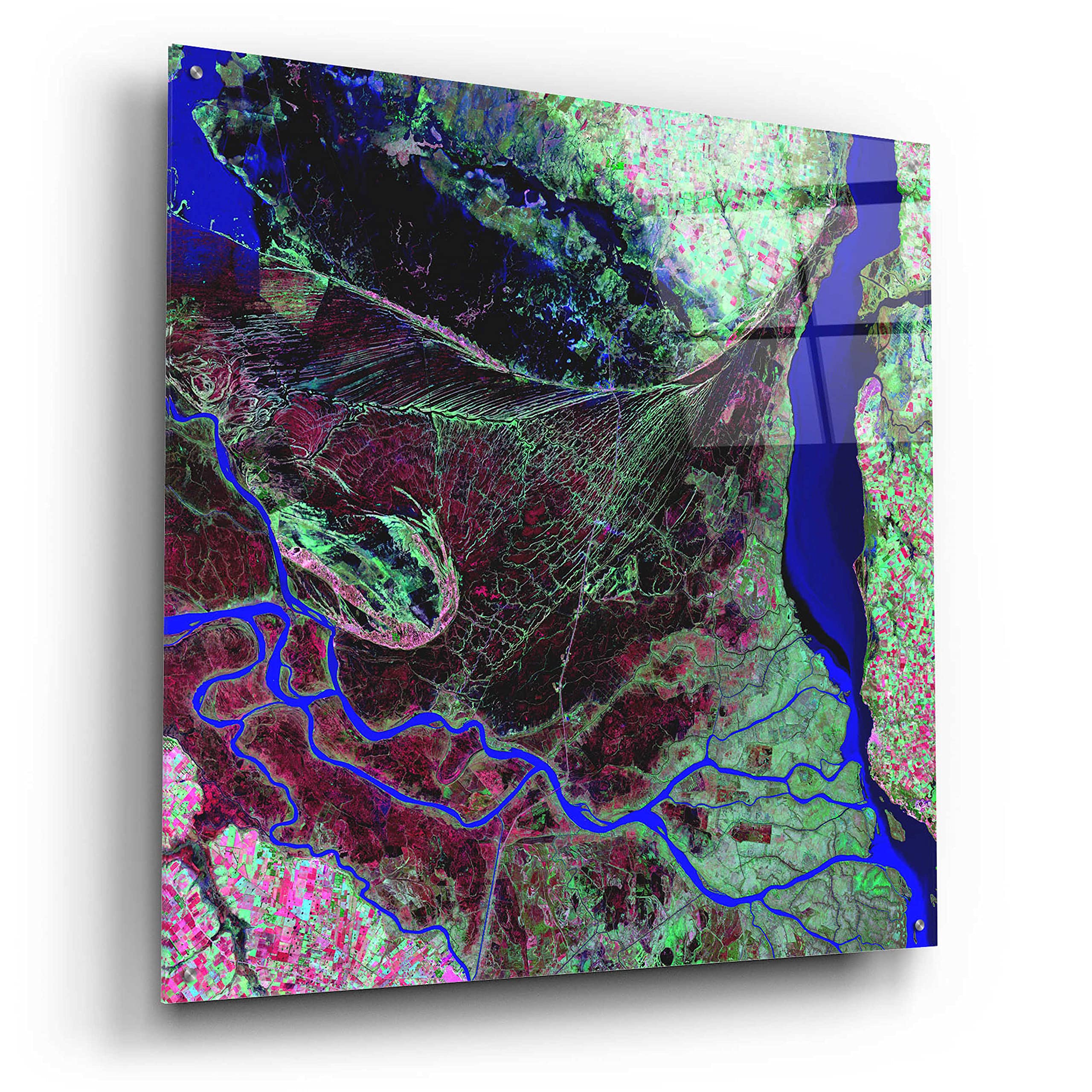 Epic Art 'Earth as Art: Parana River Delta' Acrylic Glass Wall Art - 36x36 Inches Modern Home Decor - Perfect for Living Room, Bedroom, or Office Wall Decor