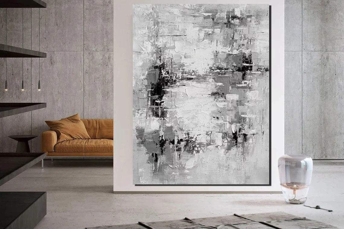 Handmade Acrylic Canvas Paintings - Modern Abstract Palette Knife Art for Living Room & Bedroom Decor - Large Wall Art Perfect Behind Sofa - Contemporary Home Decor for Stylish Interiors