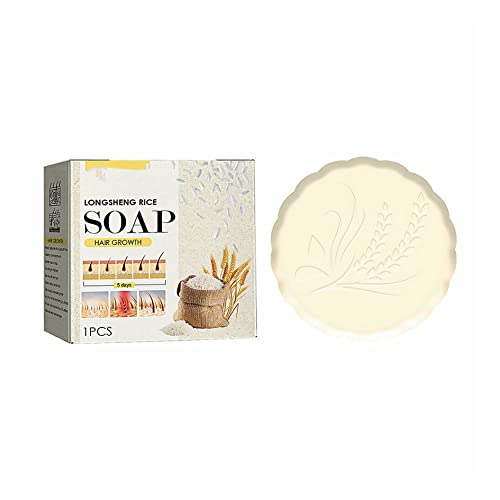Organic Rice Water Shampoo Bar for Hair Growth - 3 Pack Moisturizing & Repairing Hair Care Soap with Anti-Hair Loss Formula - Nourishes Dry Damaged Hair for Men & Women - Perfect for Travel, Gym & Eco-Friendly Home Use
