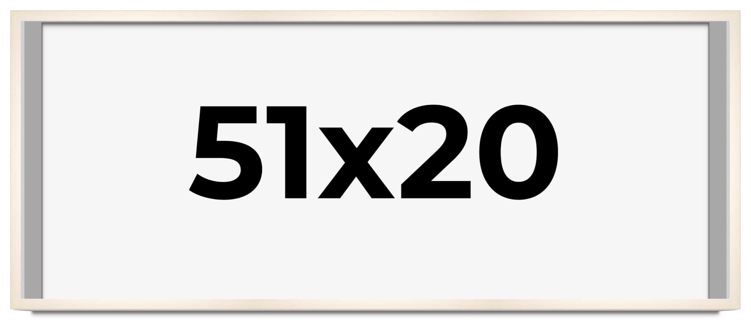 CountryArtHouse 51x20 Inch Whitewashed Solid Wood Picture Frame with 0.8125