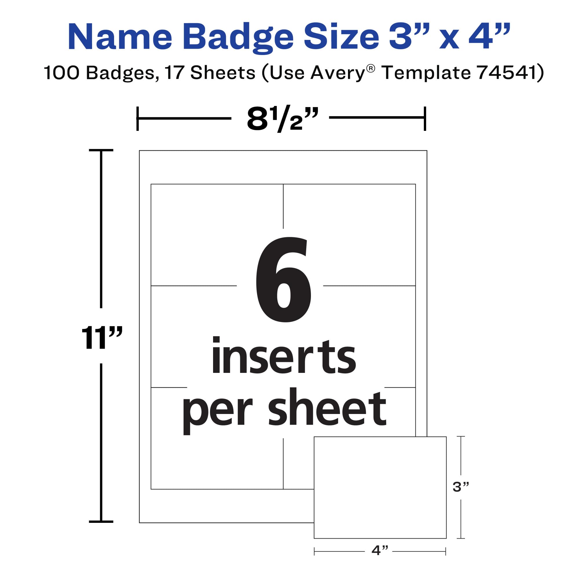 Customizable Avery Name Badges with Clips - 3