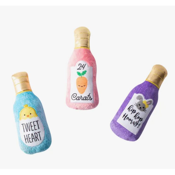 Somebunny Needs Wine 3-Piece Dog Toy Set - Fun Chew Toys for Small & Medium Dogs - Perfect for Playtime, Training & Gifts
