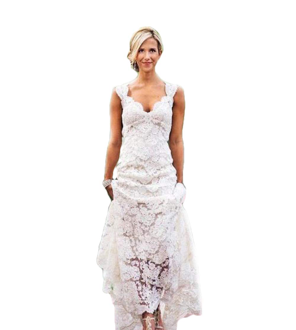 Elegant CY Lace Wedding Dress with Sexy Open Back & Bohemian Cap Sleeves - Plus Size Backless Bridal Gown for Garden Party, Beach Wedding & Boho Bridal Photoshoot