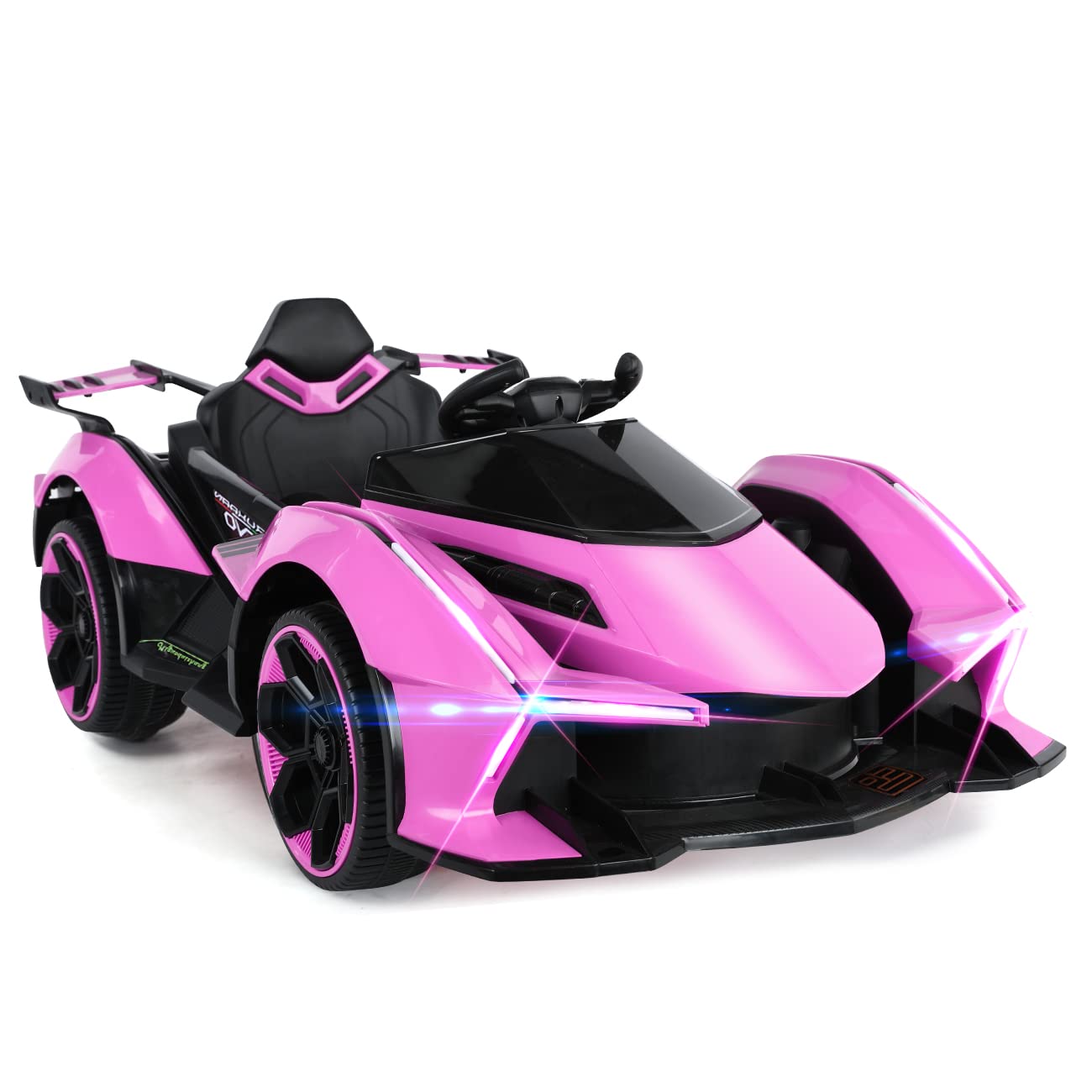 12V Kids Ride On Car with Parent Remote Control - 2 Year Old Motorized Vehicle, 12 Volt Battery Powered Toy Car with Bluetooth, LED Lights, MP3 Player & Suspension Wheels - Perfect for Indoor & Outdoor Play (White/Pink)