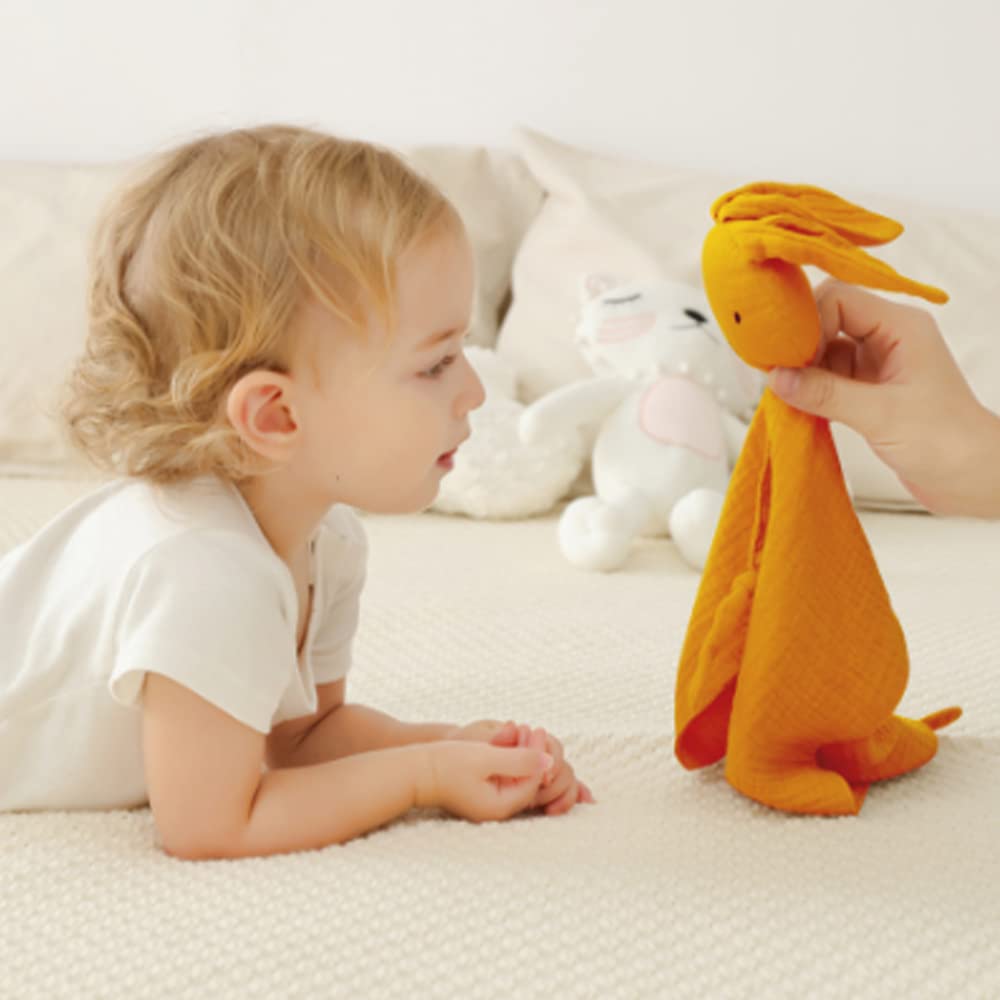 Soft Baby Security Blanket & Lovey - Unisex Rabbit Stuffed Animal Snuggle Toy for Newborn Boys & Girls | Perfect Baby Shower Gift & Comfort Blanket for Naptime, Travel & Cuddling