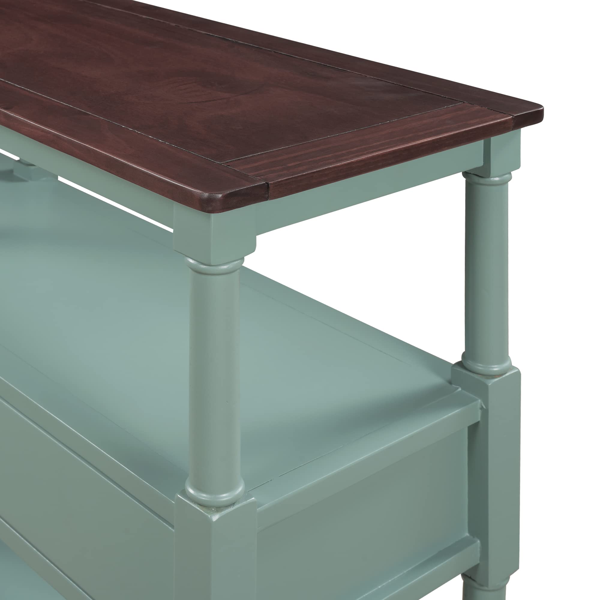 Modern Wood Console Table with Storage Shelf & 2 Drawers - Entryway Sofa Table, Buffet Sideboard for Living Room & Dining Room (Antique Blue) | Perfect for Hallway Decor, Small Space Storage & Home Organization