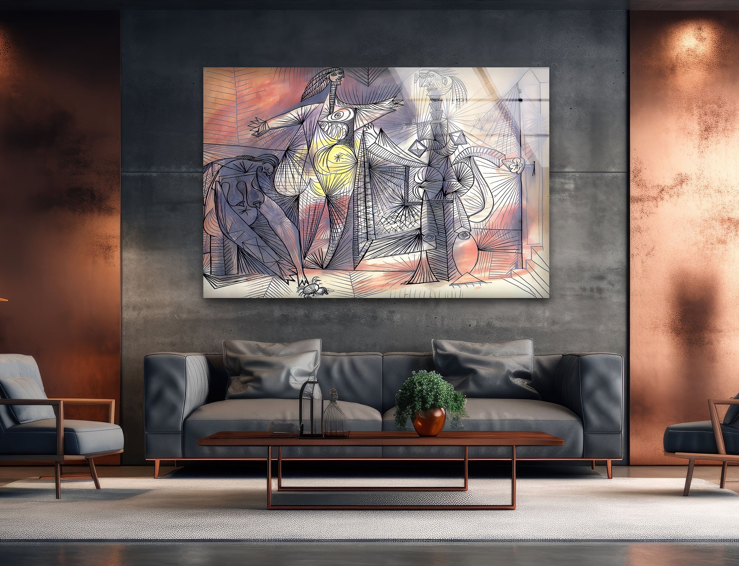 Pablo Picasso 'Bathers With Crab' Glass Wall Art - Stunning Home Decor for Living Room, Bedroom & Office