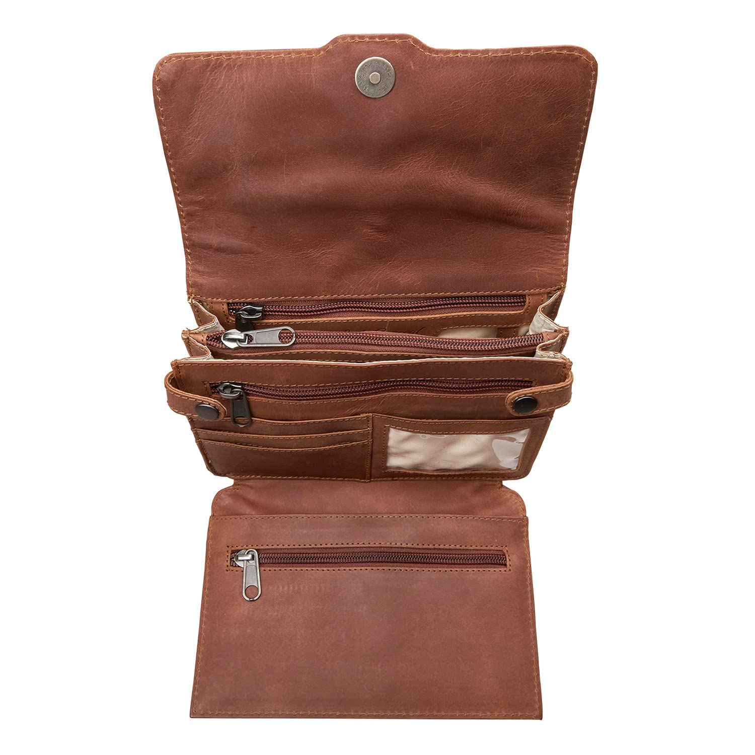 Jolene Leather Crossbody Organizer for Concealed Carry | Slim Anti-Theft Purse with RFID Protection | Perfect for Travel, Shopping & Everyday Use