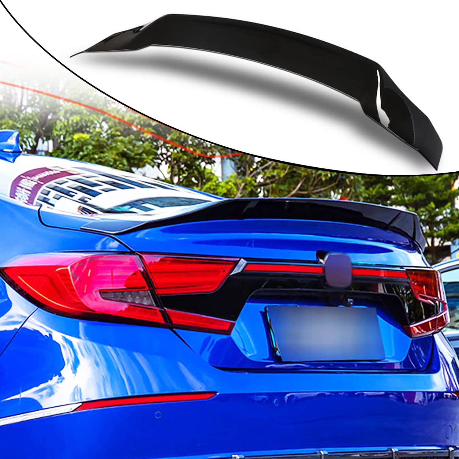 2018-2022 Honda Accord 10th Gen Sedan Trunk Spoiler - High-Kick Rear Wing Lip for 4 Door Models | Enhances Aerodynamics & Sporty Style | Perfect for Car Enthusiasts & Street Racing