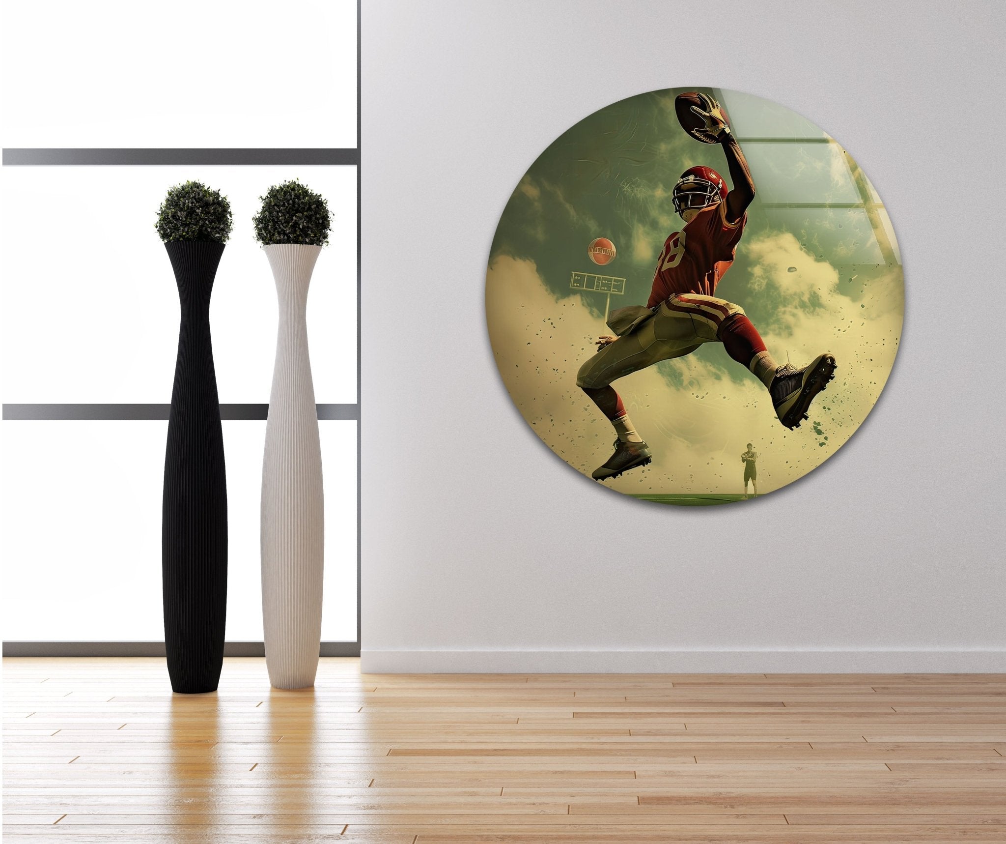 NFL American Football Glass Wall Art - Premium Home & Office Decor for Sports Fans & Man Cave