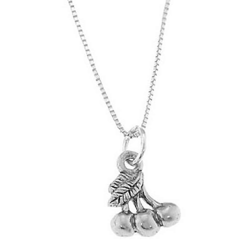 LGU Sterling Silver One-Sided Fruit of The Spirit Cherries Necklace - Elegant Christian Jewelry for Women, Perfect for Church, Weddings & Daily Wear
