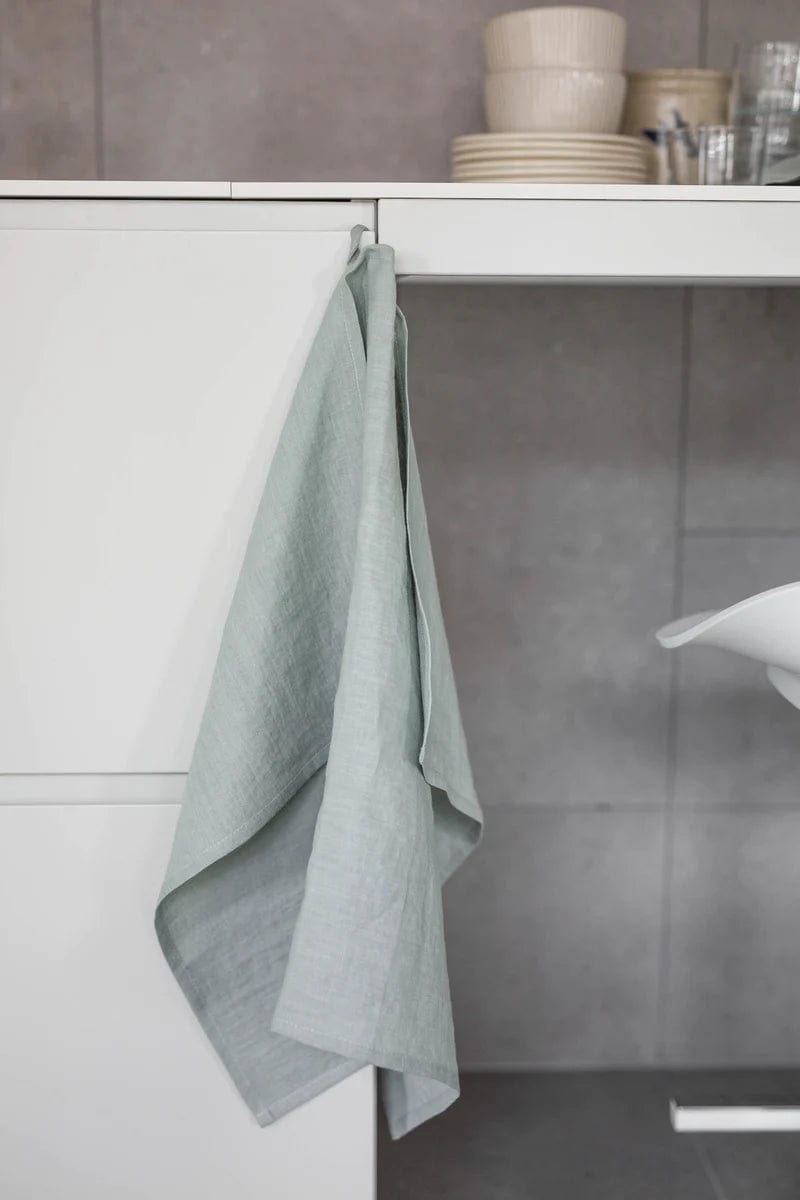 Premium Set of 3 Organic Linen Kitchen Tea Towels - Absorbent & Quick-Drying Dish Cloths for Cooking, Baking & Cleaning - Eco-Friendly Kitchen Essentials for Home & Restaurant Use