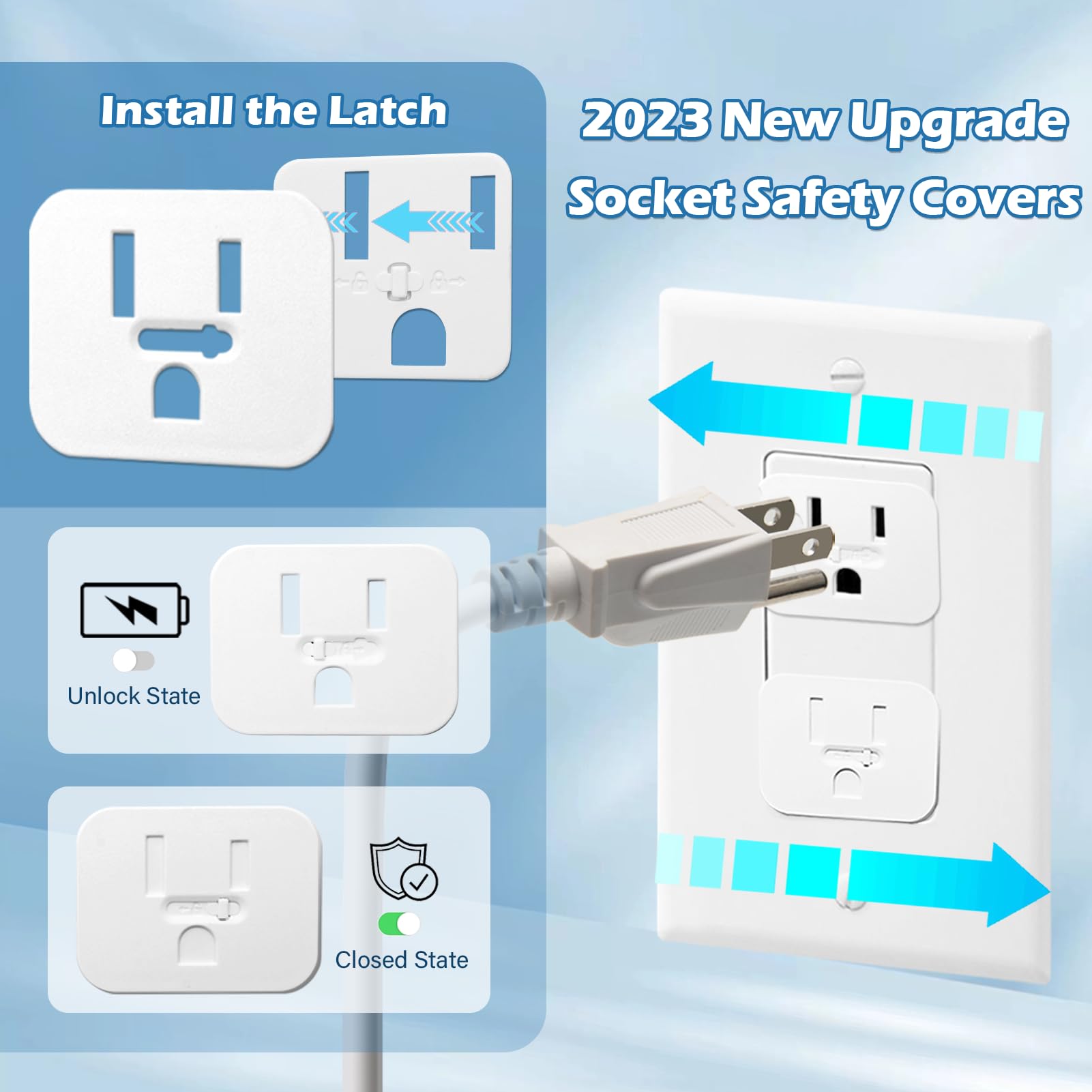2023 Upgraded 30-Pack Baby Proof Socket Safety Covers - Childproof Electrical Outlet Protectors for Home, Office & School - Prevent Accidents in Nurseries, Playrooms & Workplaces