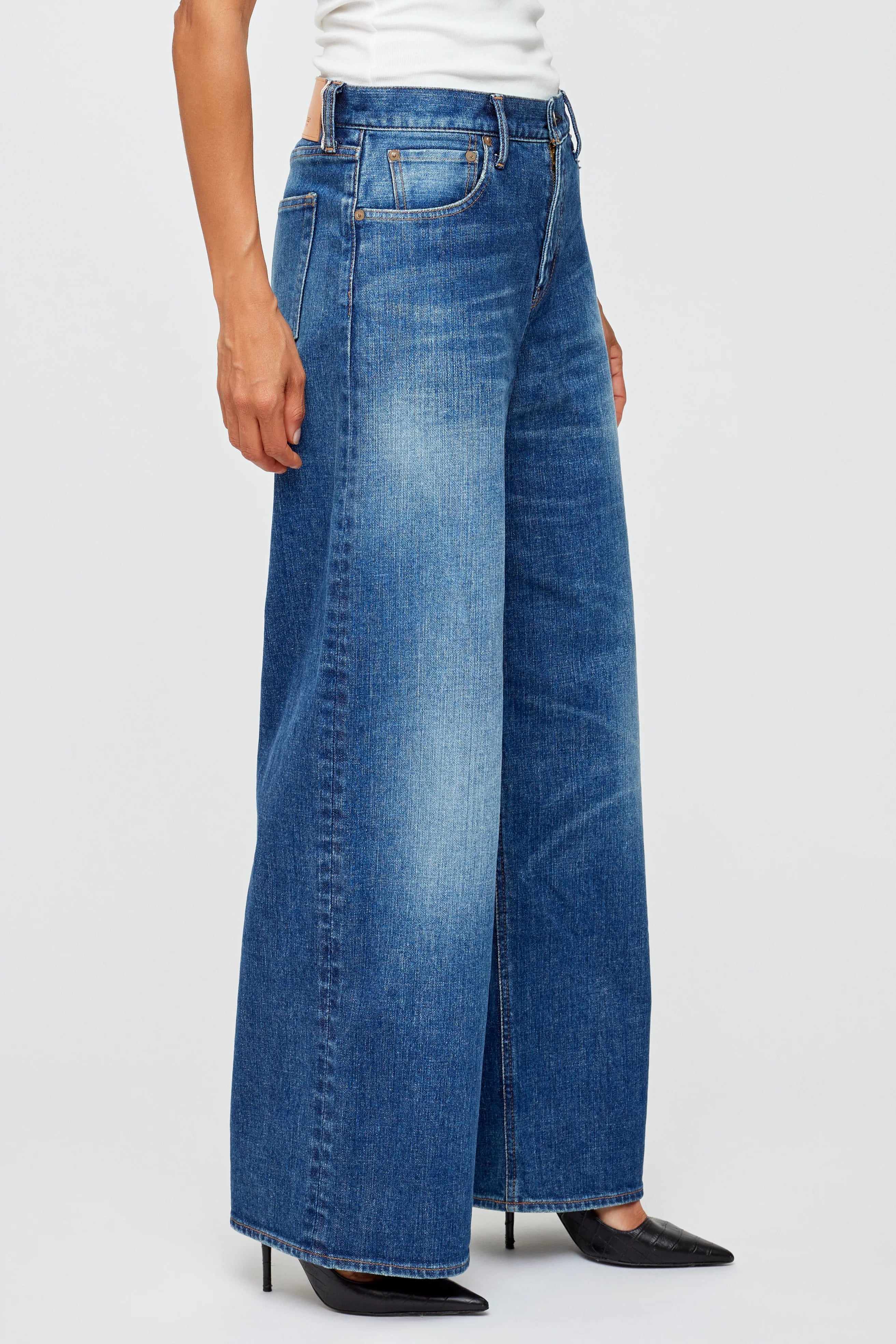 Andalusia Super Wide Leg Pants for Women - Comfortable High Waist Loose Fit Trousers in Blue | Perfect for Casual Wear, Lounge, and Travel