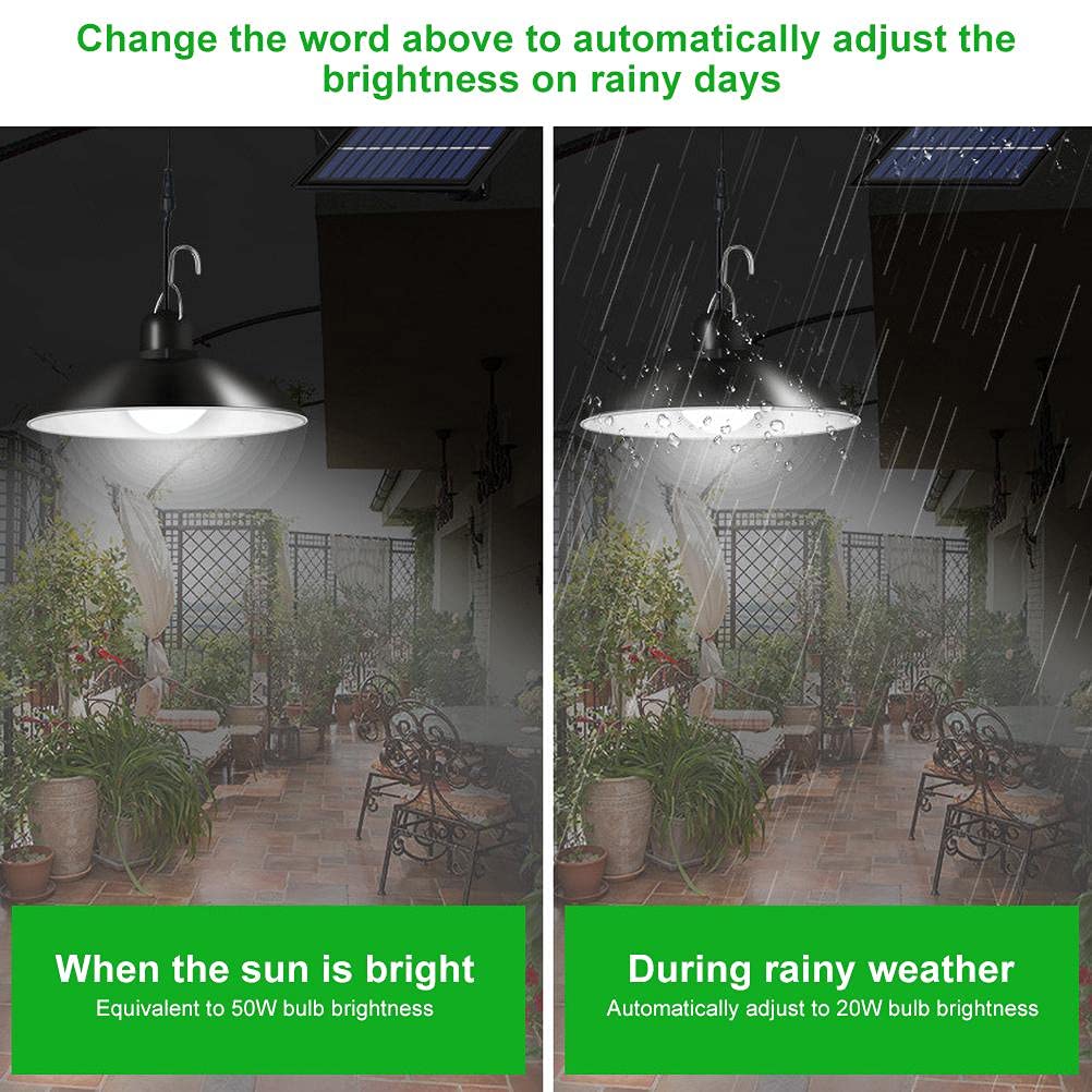 Super Bright Solar Pendant Lights with Remote Control - Adjustable 3-Level LED Lighting for Indoor/Outdoor Use - IP65 Waterproof Solar Chandelier - Perfect for Hallways, Patios, Gardens & Decorative Lighting