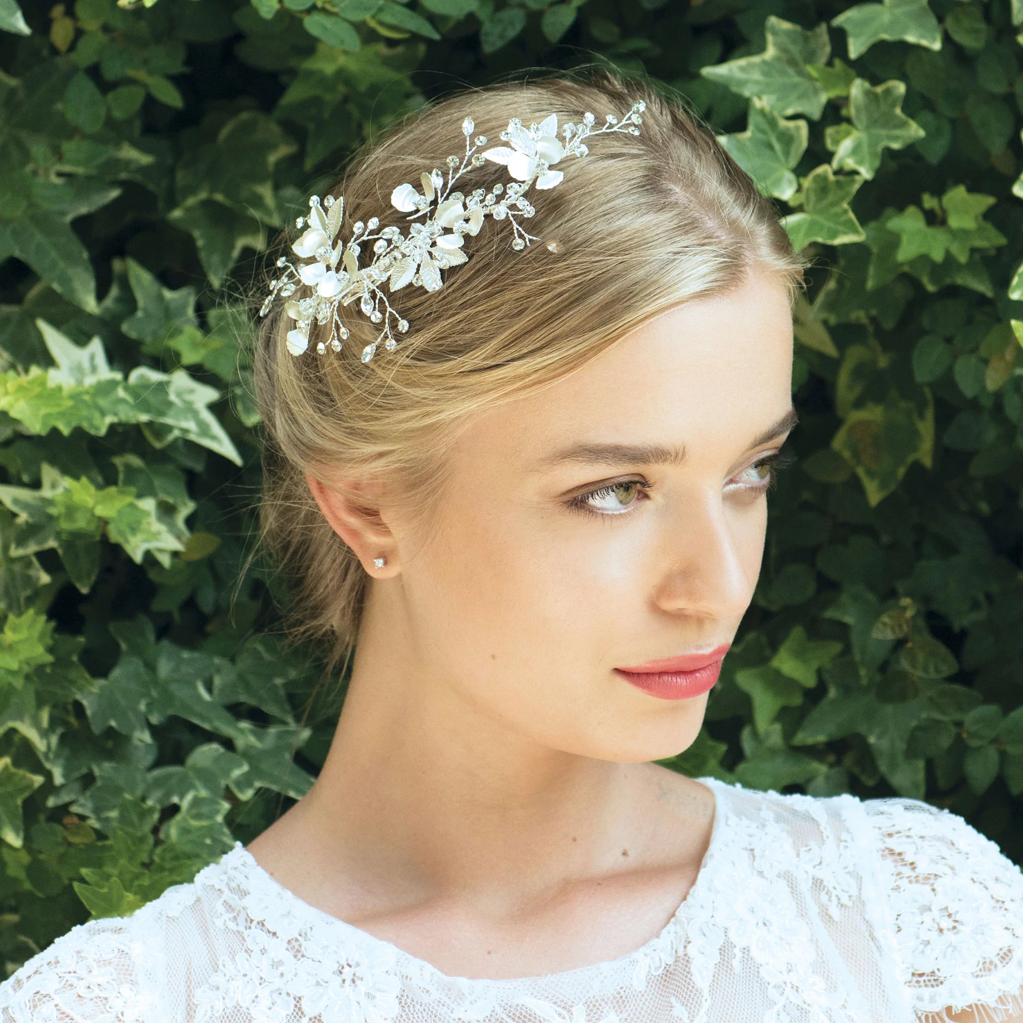 Elegant Silver Bridal Hair Clip with Sparkling Crystals - FLORA Wedding Hair Accessory for Brides, Bridesmaids & Prom | Perfect for Weddings, Parties & Special Occasions