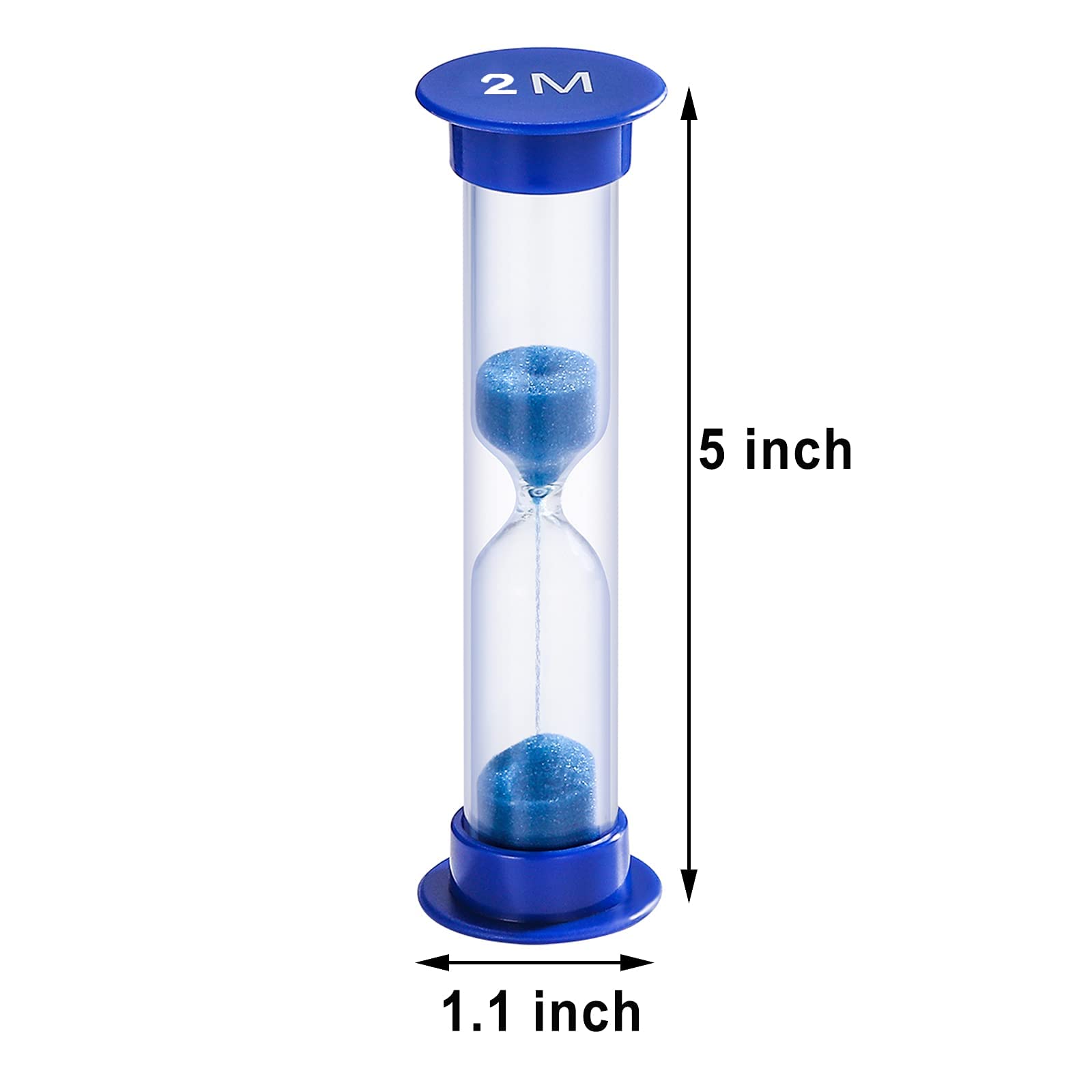 2 Minute Colorful Plastic Sand Timer for Kids - Blue Hourglass Sand Clock for Games, Classroom, Toothbrush Timer & Learning Activities - Fun Educational Tool for Time Management