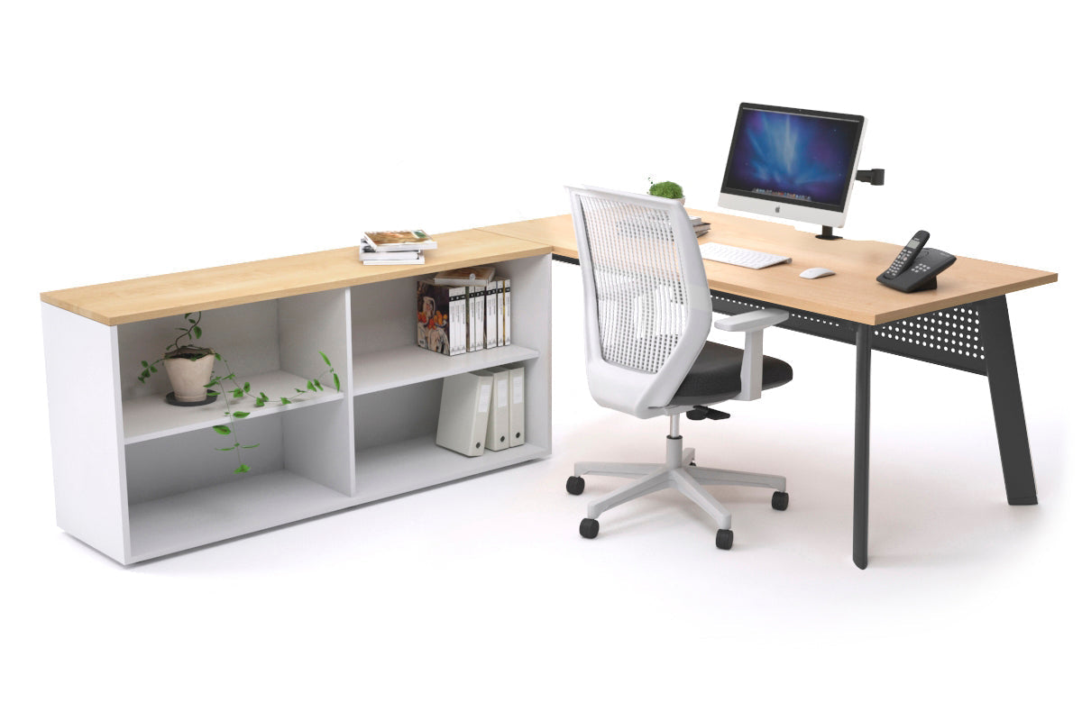 Switch Executive Setting With Uniform Spine Black Frame [1600L x 800W with Cable Scallop] - Premium Office Desk for Modern Workspaces
