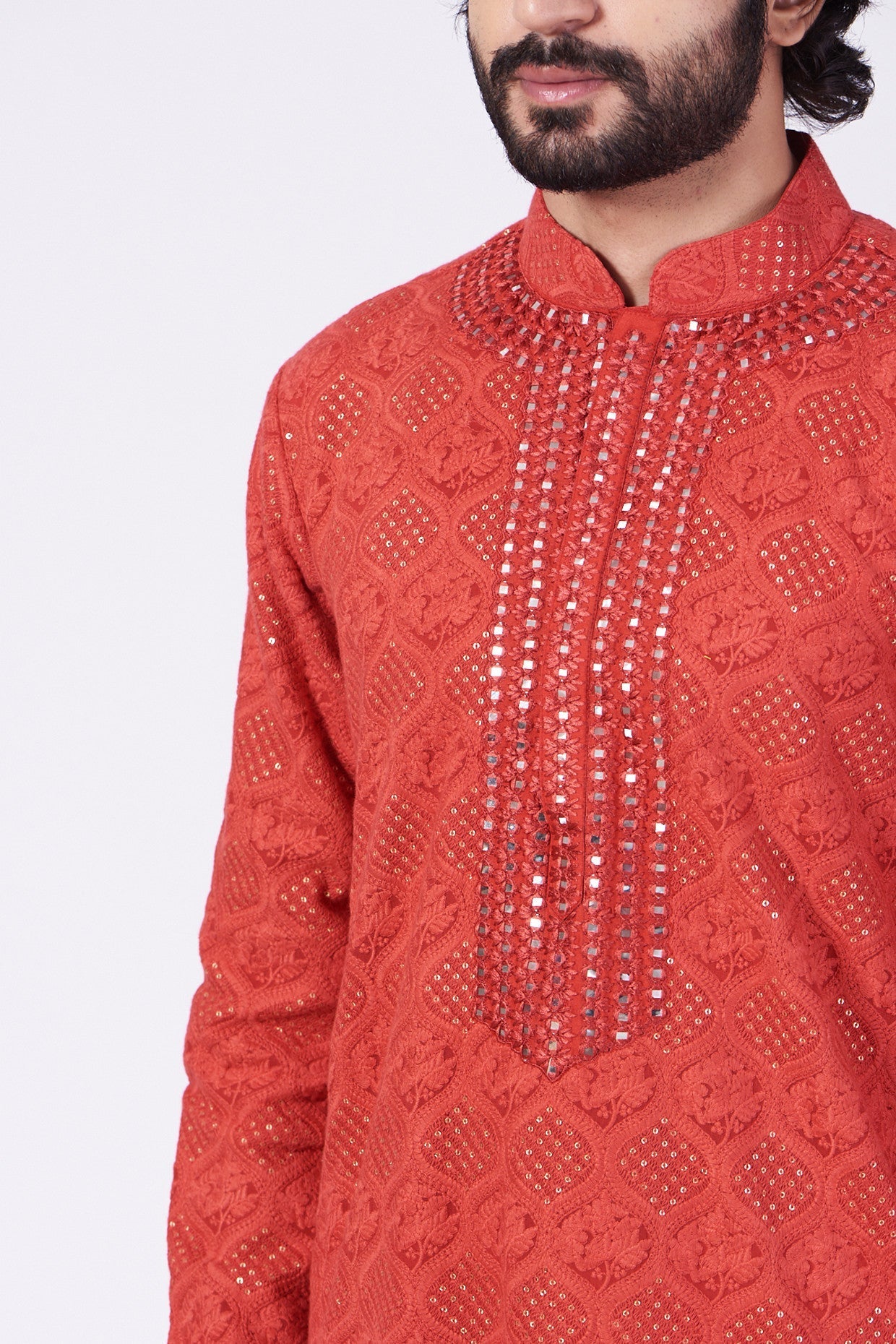 Hand Embroidered Red Kurta for Women | Traditional Indian Ethnic Wear | Perfect for Festivals, Weddings & Cultural Events
