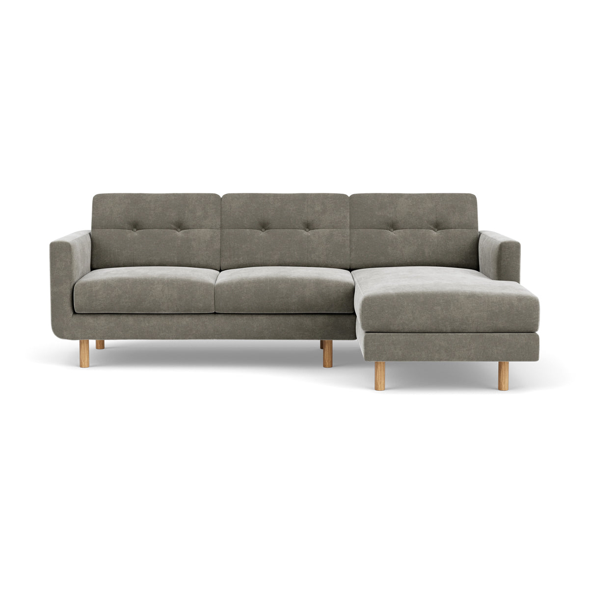 Conrad Fabric Right Chaise Sofa - Modern Sectional Couch for Living Room, Lounge & Home Theater - Comfortable Upholstered Furniture with Chaise Lounge