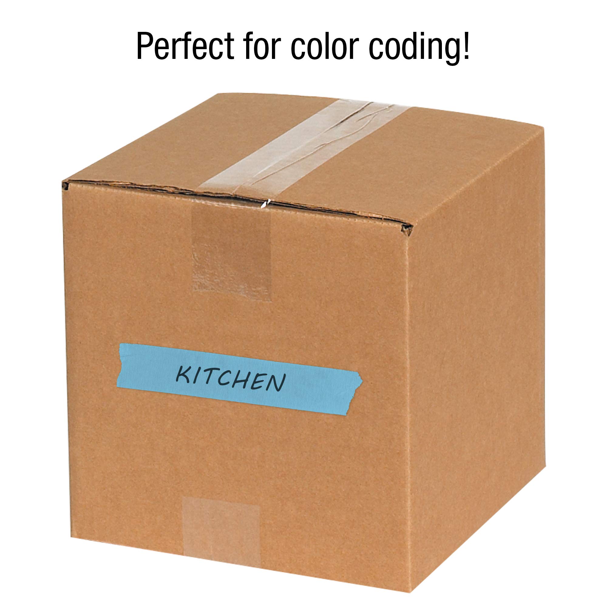 Tape Logic 144-Pack 1/4 Inch x 60 Yards Light Blue Masking Tape for Home Office, Arts & Crafts, DIY Projects, Labeling, Coding - Perfect for Organizing, Painting, Scrapbooking & School Projects