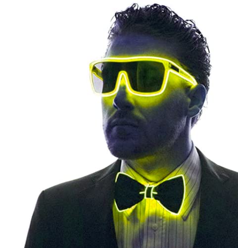 Glowing LED Bow Tie - Adjustable Light Up Bowtie with EL Wire for Men & Women - Perfect for Parties, Raves, Halloween, and Cosplay