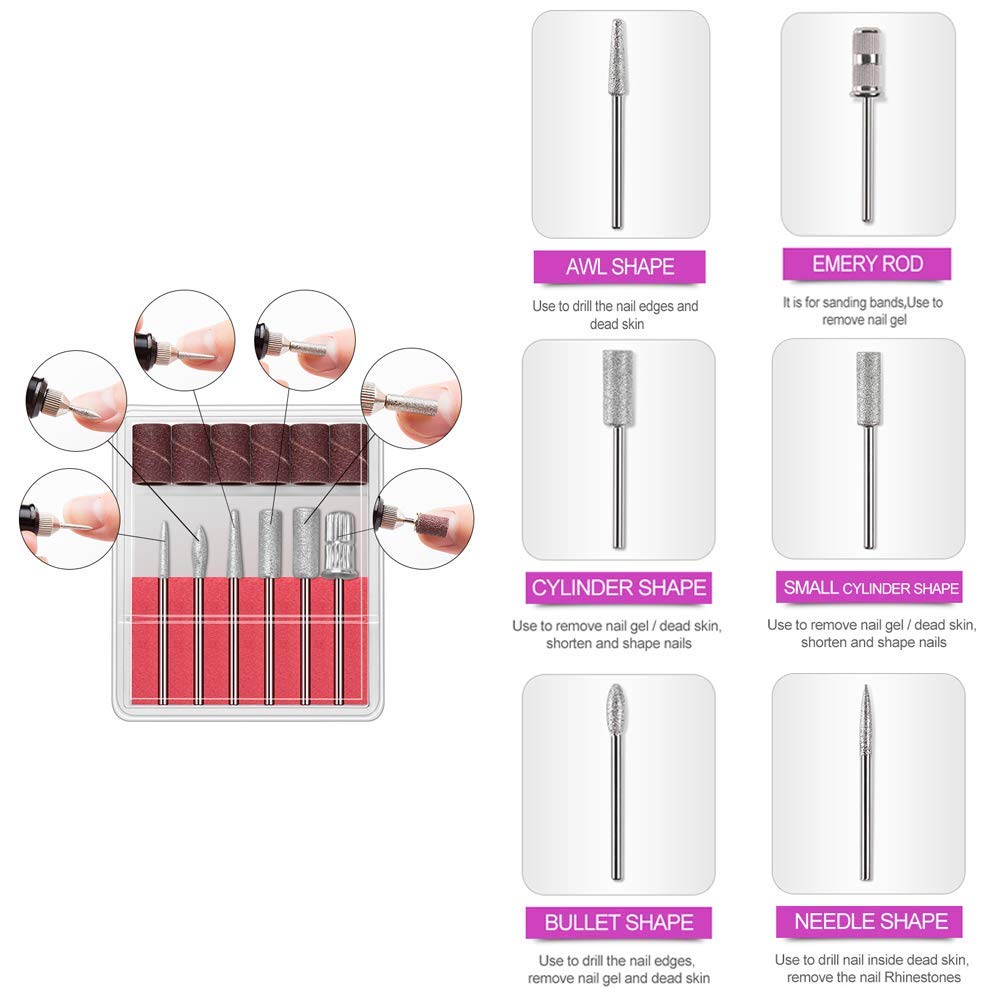 NAILWIND Professional Nail Drill Machine 20000 RPM - Electric Nail File Kit for Acrylic & Gel Nails, Manicure Pedicure Set with Nail Art Polisher | Perfect for Home Salon, DIY Nail Care & Professional Nail Technicians