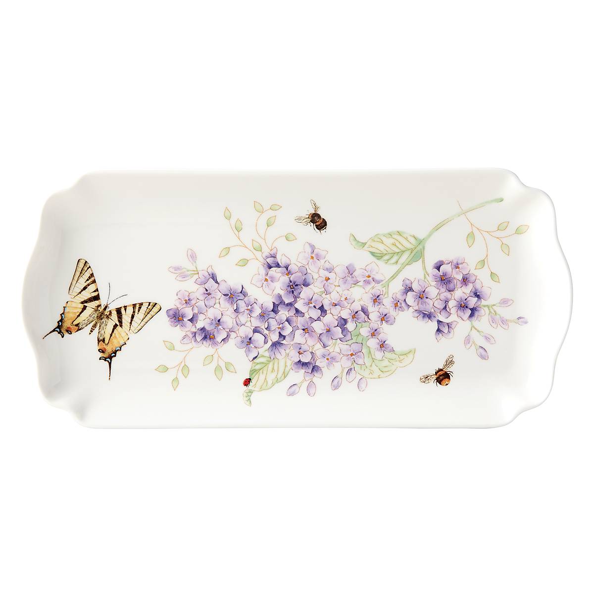 Butterfly Meadow Rectangular Serving Tray - Elegant Floral Design for Dining, Home Decor, and Party Serving | Perfect for Entertaining, Kitchen Organization, and Decorative Display