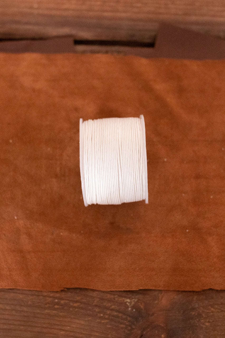 Premium 0.7mm & 0.9mm Saddler Yarn - 100m White Leather Stitching Thread for Shoemaking, Bag Repair & Leather Craft Projects