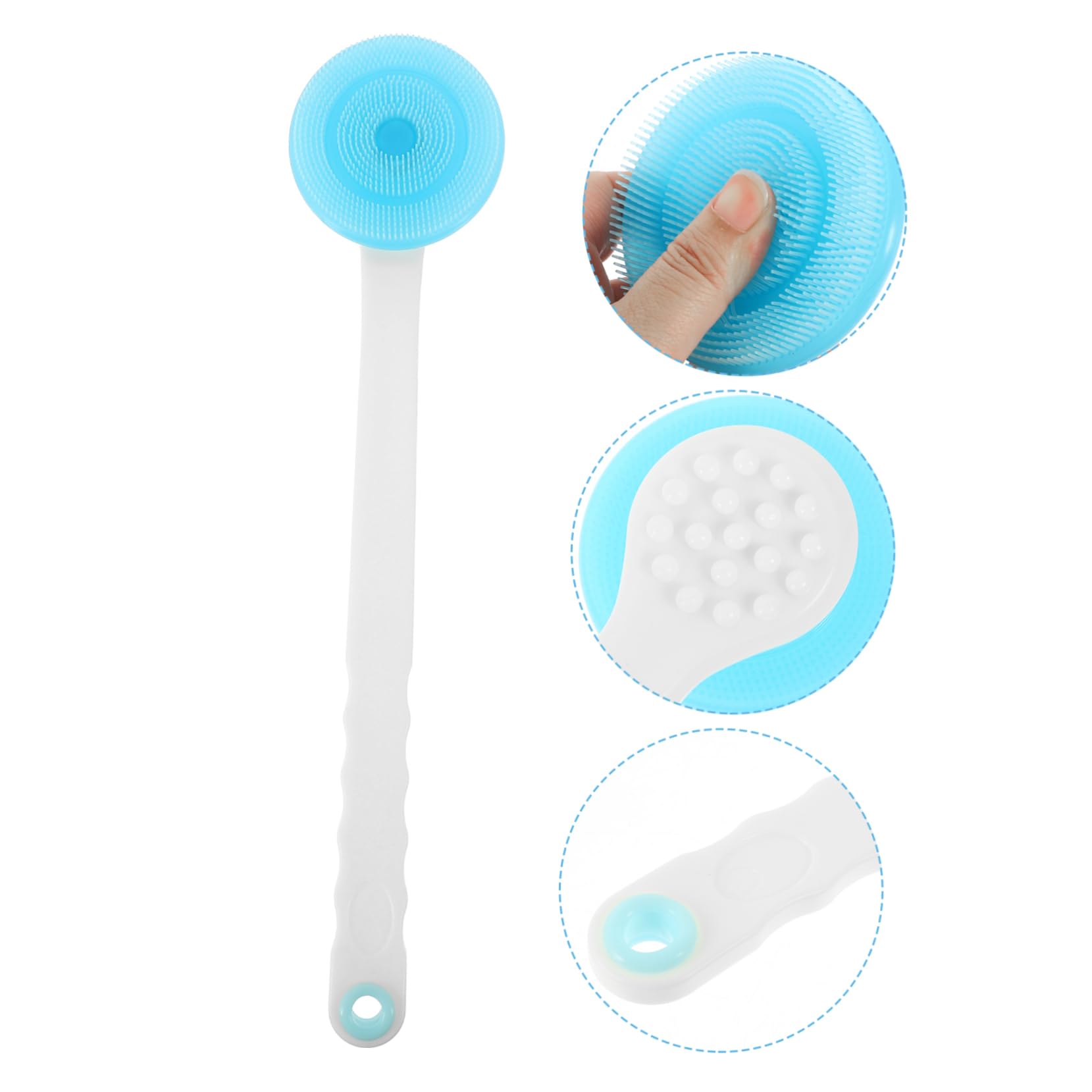 360° Back Shower Brush with Long Handle - Exfoliating Bath Brush for Deep Cleansing & Skin Care - Perfect for Hard-to-Reach Areas & Spa-Like Shower Experience