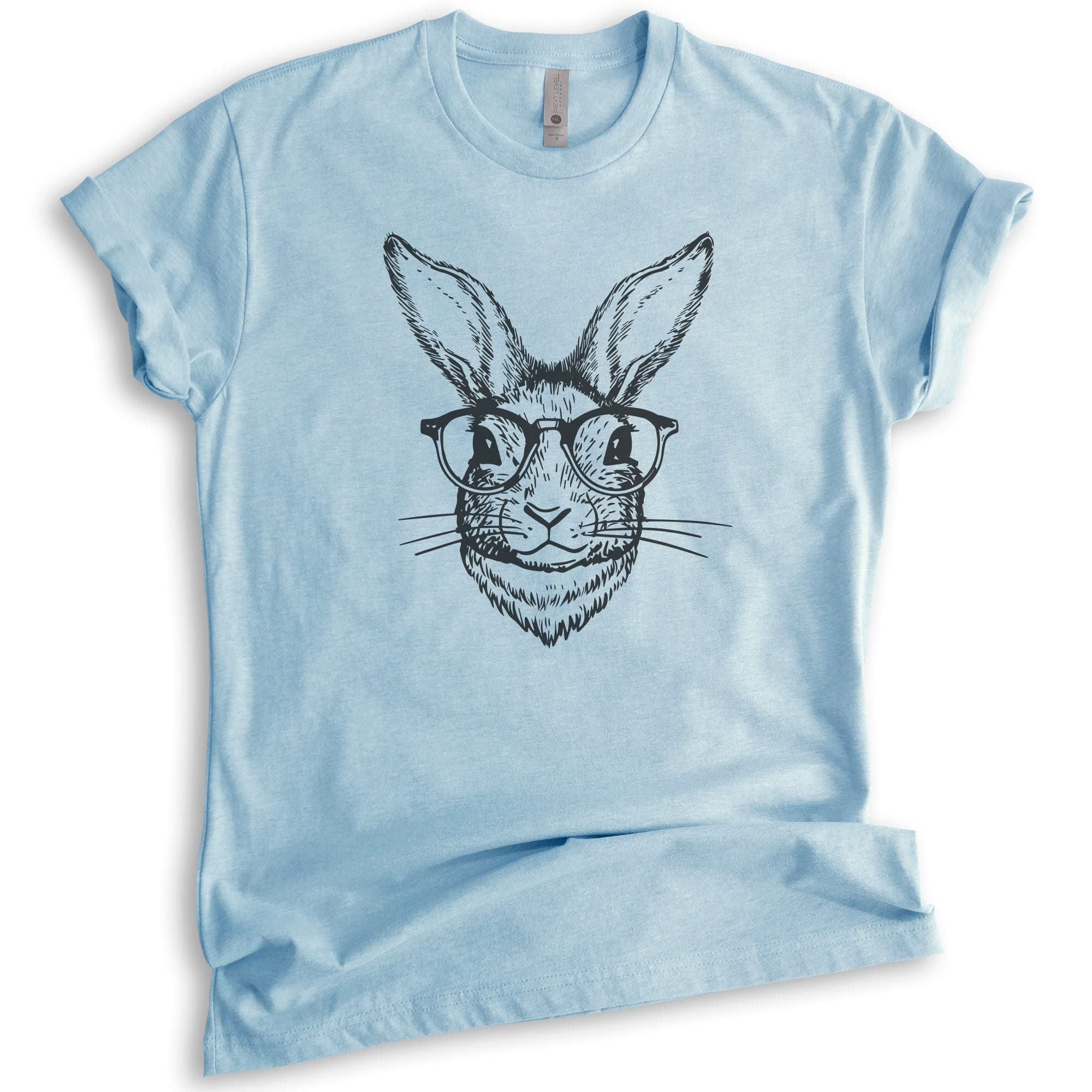 Stylish Hipster Rabbit Print T-Shirt - Unisex Men & Women's Casual Tee for Easter Bunny Lovers - Perfect for Easter Parties, Spring Outfits & Fun Holiday Gifts