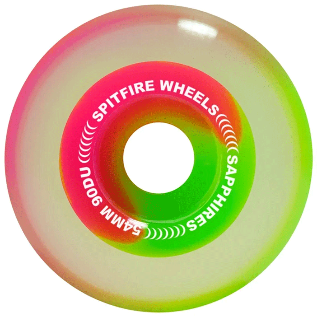 Spitfire 56mm Skateboard Wheels - Sapphire Neon Pink & Green - High Performance for Street & Park Skating