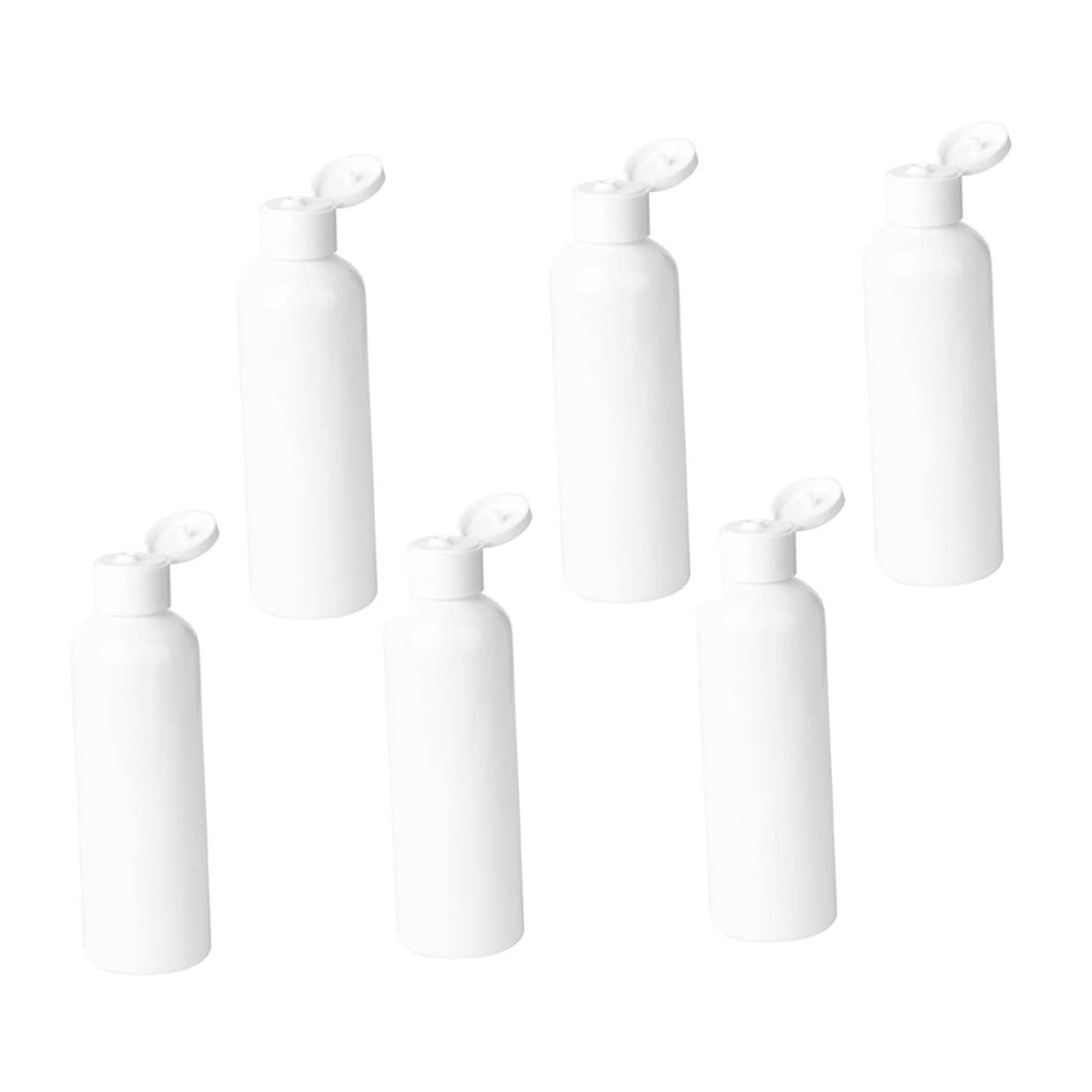 FRCOLOR 6-Pack Clear Travel Squeeze Bottles for Shampoo, Lotion & Toiletries | Reusable Leak-Proof Cosmetic Containers | Perfect for Air Travel, Gym & Camping Trips